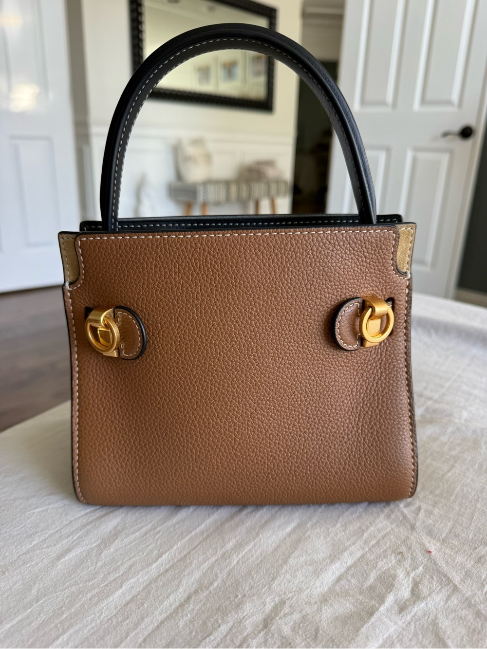 Tory Burch Petite Lee Radziwill bag Leather Top-Handle - Picture 2 of 9